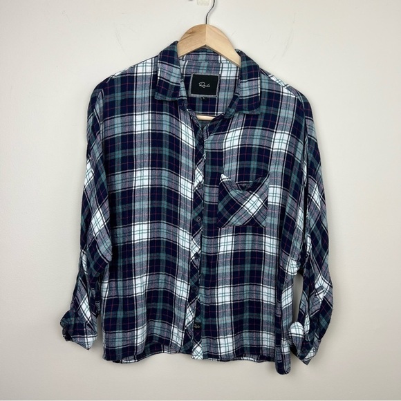 Rails Maddox Dolman Sleeve Flannel Plaid Button Down‎ Top - Picture 3 of 13